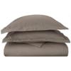 0855031070214 - IMPRESSIONS BY LUXOR TREASURES FLATWDC SLGR COTTON FLANNEL TWIN DUVET COVER SET SOLID, GREY