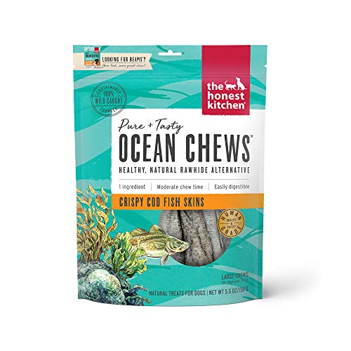 0855089008740 - THE HONEST KITCHEN OCEAN CHEWS CRISPY COD FISH SKINS DOG TREATS, 5.5 OZ (BEAMS)