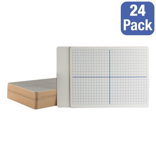 0855138005423 - NORWOOD COMMERCIAL FURNITURE NOR-CID1046-24XY-AZ DOUBLE-SIDED DRY LAPBOARDS WITH XY AXIS, GRADE: 6 TO 12, 9 X 12 SIZE, WHITE (PACK OF 24)