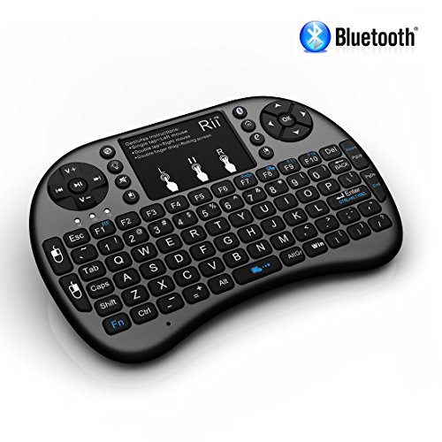 0855202006165 - RII I8+ BT MINI WIRELESS BLUETOOTH BACKLIGHT TOUCHPAD KEYBOARD WITH MOUSE FOR PC/MAC/ANDROID, BLACK (RTI8BT-5)
