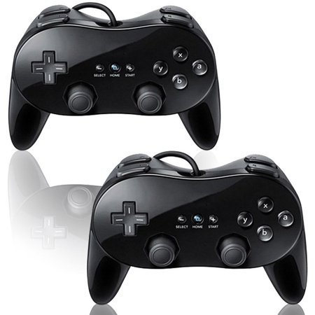 0855202006240 - ZETTAGUARD 2 PACK CONTROLLER BLACK FOR WII,CLASSIC CONSOLE GAMPAD GAMING PAD JOYPAD PRO FOR NINTENDO WII 2 PACK