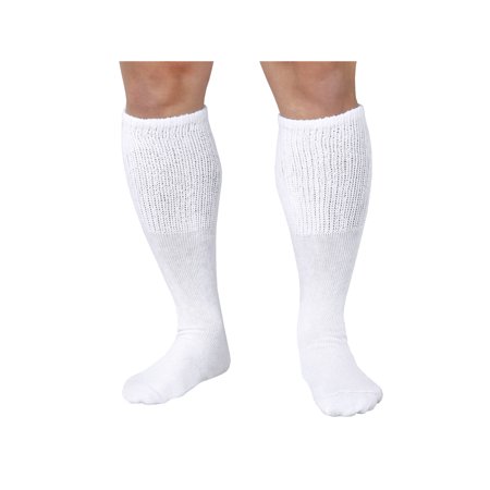 0855432002975 - UNISEX EXTRA WIDE DIABETIC TUBE SOCKS - 3 PAIRS FIT UP TO 4E/6E FOOT & 22” CALF