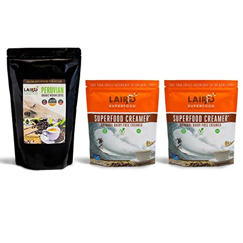 0855694006483 - LAIRD SUPERFOOD ORGANIC COFFEE & ORIGINAL CREAMER SAMPLER PACK | DAIRY FREE, GLUTEN FREE, VEGAN, SOY FREE, NON-GMO