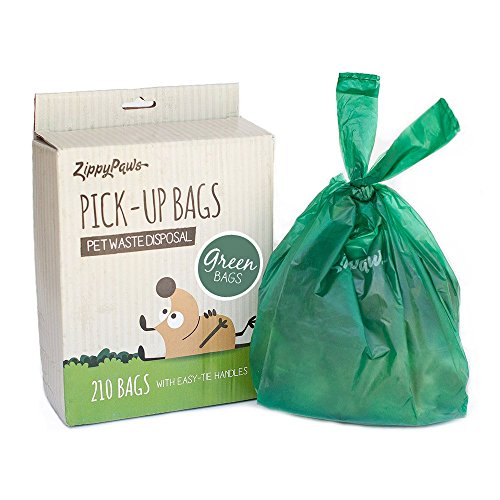 0855736003920 - ZIPPYPAWS DOG POOP WASTE PICK-UP BAGS, 210-COUNT, GREEN UNSCENTED