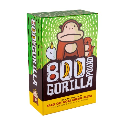 0855836006265 - 800 POUND GORILLA! FROM THE MAKERS OF TACO CAT GOAT CHEESE PIZZA, THE GORILLA GETS ITS OWN GAME! FAST, FUN, AND FRIENDLY: AGES 8+, 10-15 MINUTES, 3-6 PLAYERS