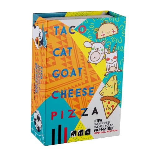 0855836006289 - TACO CAT GOAT CHEESE PIZZA – 2023 FIFA WOMEN’S WORLD CUP – LIMITED EDITION! FUN FAMILY CARD GAME FOR KIDS AND ADULTS - GREAT FOR SOCCER LOVERS, TRAVEL, VACATION - AGES 8+, 10 MIN PLAY, 2-8 PLAYERS