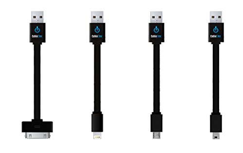 0855854004526 - CABLELINX VALUE PACK OF 4 USB CHARGE AND SYNC 3.5 CABLES - BLACK