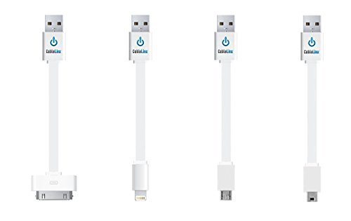0855854004533 - CABLELINX VALUE PACK OF 4 USB CHARGE AND SYNC 3.5 CABLES - WHITE