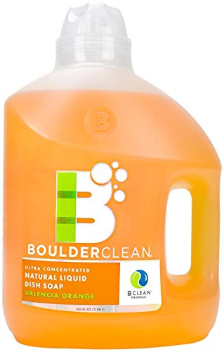 0855878003475 - BOULDER CLEAN NATURAL LIQUID DISH SOAP REFILL, VALENCIA ORANGE, 100 FLUID OUNCE