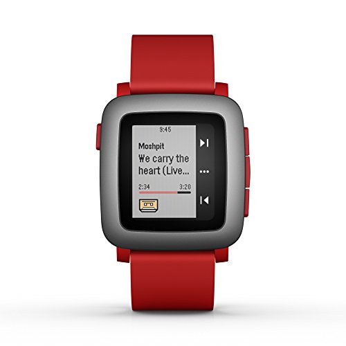 0855906004351 - PEBBLE TIME SMARTWATCH RED