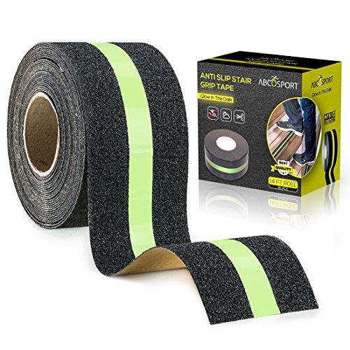 0855928006449 - ANTI-SLIP GRIP TAPE - GLOW-IN-DARK FOR LOCAL ILLUMINATION - IMPROVES GRIP AND PREVENTS RISK OF SLIPPAGE ON STAIRS OR OTHER SLIPPERY SURFACES - 2 WIDE AND 14' LONG ROLL - KEEPS YOU SAFETY!