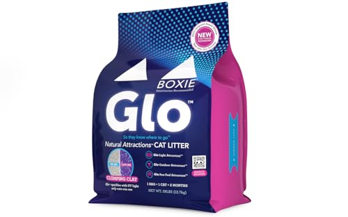 0855978006673 - BOXIE GLO CLUMPING CLAY CAT LITTER, 28LB, MULTI CAT, SUPERIOR ODOR CONTROL, LOW TRACKING, DUST FREE