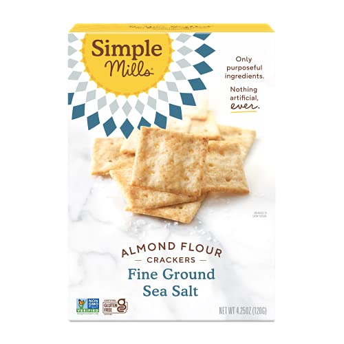 0856069005131 - SIMPLE MILLS ALMOND FLOUR CRACKERS, FINE GROUND SEA SALT, GLUTEN FREE, FLAX SEED, SUNFLOWER SEEDS, CORN FREE, GOOD FOR SNACKS, MADE WITH WHOLE FOODS, (PACKAGING MAY VARY)