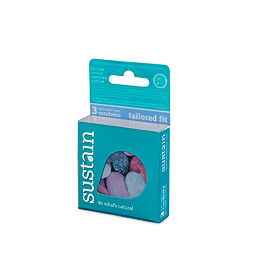 0856078005009 - SUSTAIN LUBRICATED TAILORED FIT CONDOMS - 3 PER PACK -- 1 EACH.