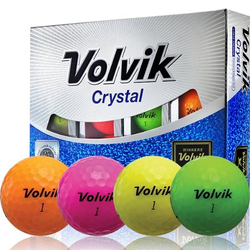 0856437004056 - VOLVIK CRYSTAL 3-PIECE GOLF BALL (PACK OF 12), YELLOW/ORANGE