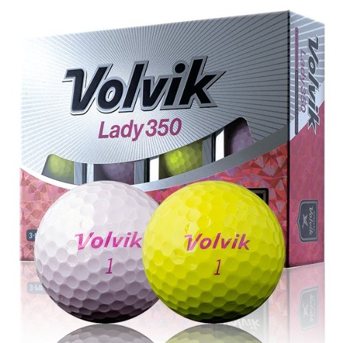0856437004070 - VOLVIK LADY 350 3-PIECE GOLF BALL (PACK OF 12), YELLOW