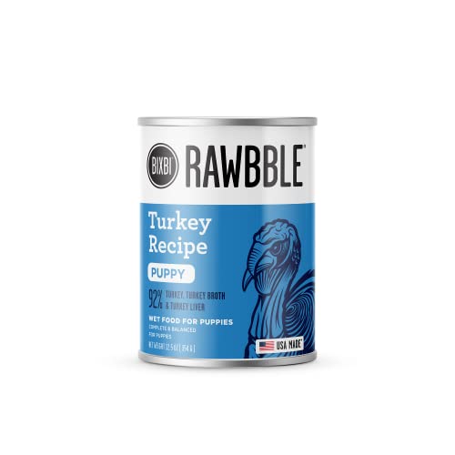 0856452005984 - BIXBI RAWBBLE GRAIN-FREE CANNED WET DOG FOOD FOR PUPPIES, TURKEY RECIPE, 12.5 OZ. CANS (PACK OF 12)