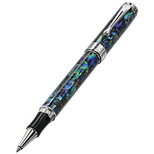 0856469005717 - XEZO MAESTRO NATURAL SEA SHELL FINE ROLLERBALL PEN WITH PLATINUM PLATED PARTS EXQUISITE GIFT NO TWO PENS ALIKE (MAESTRO SEA SHELL RP)
