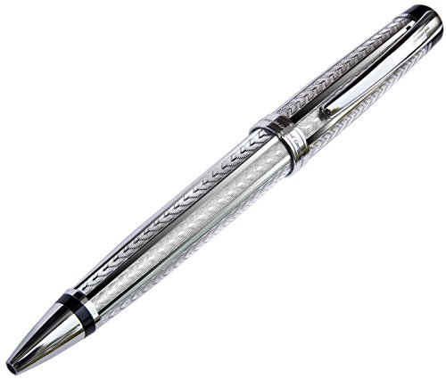 0856469005779 - XEZO LAYERED BALLPOINT PEN, DIAMOND-CUT ENGRAVED, LIMITED EDITION 250 PIECES (INCOGNITO LG PLATINUM B-1)