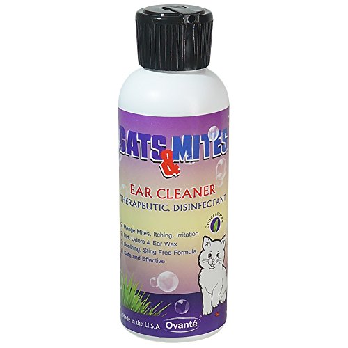 0856561004687 - CATS N MITES EAR CLEANER - SOOTHING & DISINFECTING FORMULA - ELIMINATES DEMODEX, BACTERIAL, YEAST & FUNGAL INFECTIONS - REMOVES DIRT, ODOR & WAX - 4.0 OZ