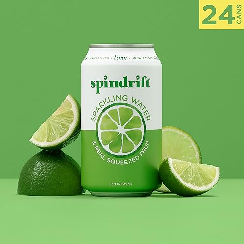 0856579002811 - SPINDRIFT SPARKLING WATER, LIME FLAVORED, MADE WITH REAL SQUEEZED FRUIT, 12 FL OZ CANS, PACK OF 24 (ONLY 4 CALORIES PER SELTZER WATER CAN)