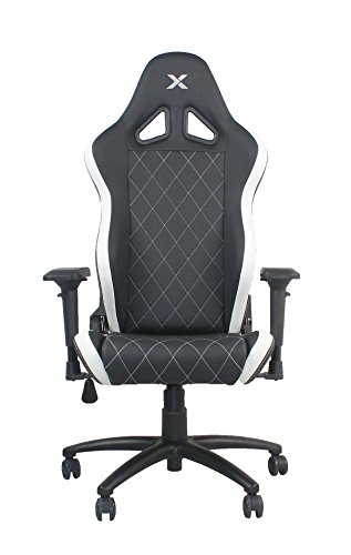 0856690005388 - FERRINO LINE WHITE ON BLACK DIAMOND PATTERNED GAMING AND LIFESTYLE CHAIR BY RAPIDX