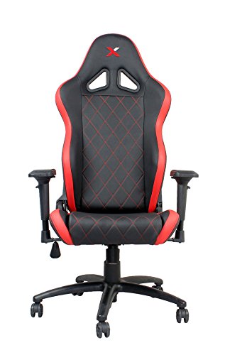 0856690005401 - FERRINO LINE RED ON BLACK DIAMOND PATTERNED GAMING AND LIFESTYLE CHAIR BY RAPIDX