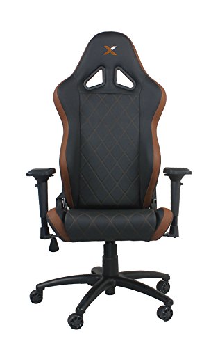 0856690005418 - FERRINO LINE BROWN ON BLACK DIAMOND PATTERNED GAMING AND LIFESTYLE CHAIR BY RAPIDX
