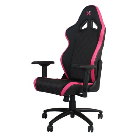 0856690005432 - FERRINO LINE PINK ON BLACK DIAMOND PATTERNED GAMING AND LIFESTYLE CHAIR BY RAPIDX
