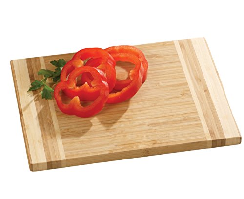 0856790005189 - DESIGNER NATURAL BAMBOO CUTTING BOARD - 12 X 9 INCH - DOUBLES AS A PARTY SERVING TRAY