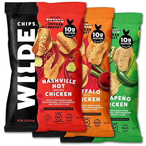 0856802008283 - CHICKEN CHIP VARIETY BY WILDE CHIPS, NASHVILLE HOT, BUFFALO, JALAPENO, 2.25OZ BAG (3 COUNT)