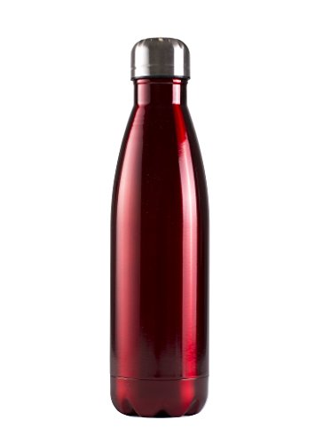 0856911005814 - BONBON 17 OZ (500 ML) VACUUM INSULATED WATER BOTTLE | DOUBLE WALLED STAINLESS STEEL COLA SHAPE TRAVEL SPORTS WATER BOTTLE - BPA FREE, KEEPS YOUR DRINK HOT & COLD RED GLOSS