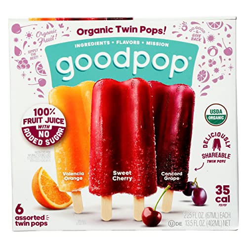 GOODPOP Organic Assorted Freezer Pops 20 Count, 30 FZ