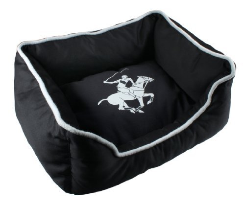 0856947003198 - BEVERLY HILLS POLO CLUB SUPER HORSE CUDDLER PET BED, 20 BY 14-1/2 BY 2-INCH, BLACK