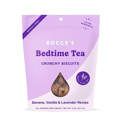 0857155007237 - BOCCES BAKERY OVEN BAKED BEDTIME TEA TREATS FOR DOGS, WHEAT-FREE EVERYDAY DOG TREATS, MADE WITH REAL INGREDIENTS, BAKED IN THE USA, ALL-NATURAL BISCUITS, BANANA, VANILLA, & LAVENDER, 5 OZ