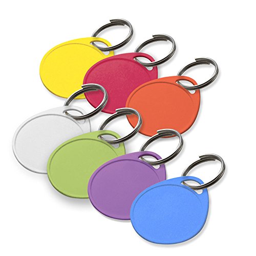 0085721250293 - LUCKY LINE PRODUCTS ROUND LABEL-IT PLASTIC TAGS, ASSORTED COLORS WITH LABELS, 25 PACK