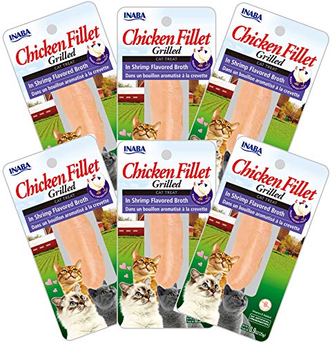 0857276007369 - INABA GRILLED CHICKEN FILLET IN SHRIMP BROTH CAT TREATS 6PK