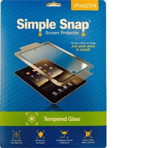 0857400005087 - REVAMP SIMPLE SNAP SCREEN PROTECTOR IPAD 2/3/4 TEMPERED GLASS SS0023