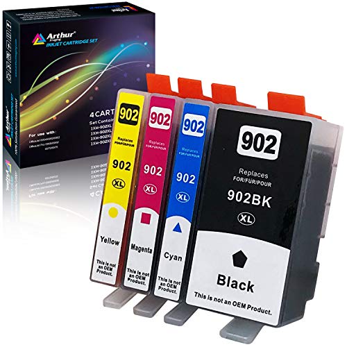 0857504008502 - ARTHUR IMAGING COMPATIBLE INK CARTRIDGES REPLACEMENT FOR HP 902XL 902 XL, 4-PACK (1 BLACK, 1 MAGENTA, 1 YELLOW, 1 CYAN)