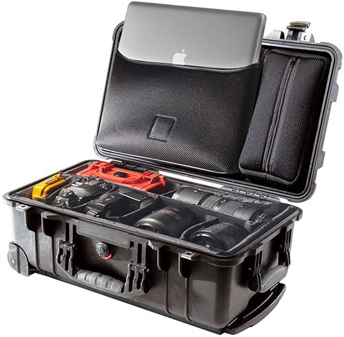 0857633005182 - BLACK PELICAN 1510SC. COMES WITH PADDED DIVIDERS & LID POUCH & FREE TSA LOCK