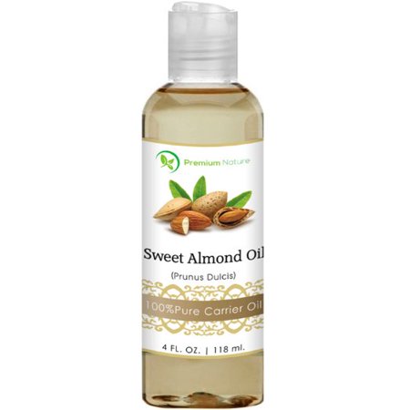 0857646006206 - SWEET ALMOND OIL, NATURAL CARRIER OIL 4 OZ, CLEANSING PROPERTIES, EVENS SKIN TONE, TREATS IRRITATED SKIN, NOURISHES, MOISTURIZES & PREVENTS AGING- BY PREMIUM NATURE