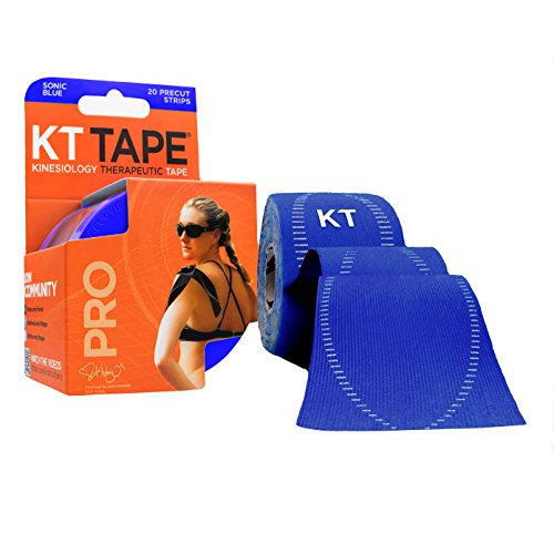 0857879003621 - KT TAPE PRO SYNTHETIC ELASTIC KINESIOLOGY 20 PRE-CUT 10-INCH STRIPS THERAPEUTIC TAPE, SONIC BLUE