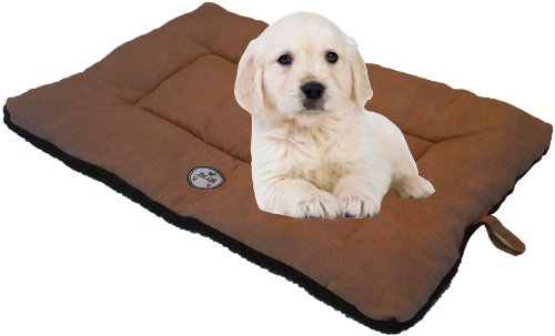0858342600057 - PET LIFE ECO-PAW REVERSIBLE PET BED, BROWN/COCAO, LARGE