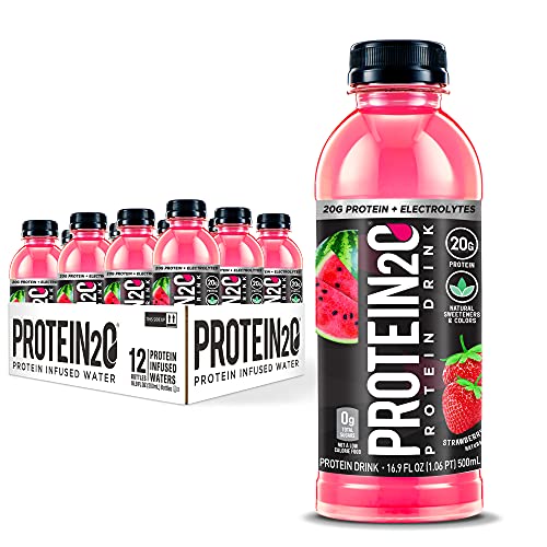 0858379004521 - PROTEIN2O 20G WHEY PROTEIN INFUSED WATER PLUS ELECTROLYTES, STRAWBERRY WATERMELON, 16.9 FL OZ (PACK OF 12), 202.8 FL OZ