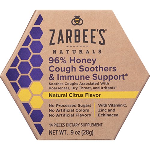 0858438005094 - ZARBEE'S NATURALS 96% HONEY COUGH SOOTHERS AND IMMUNE SUPPORT WITH VITAMIN C, ZINC, ECHINACEA, NATURAL CITRUS FLAVOR, 14 COUNT