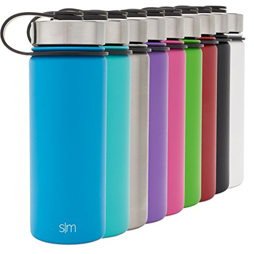 0858515006365 - SIMPLE MODERN VACUUM INSULATED STAINLESS STEEL 18OZ WATER BOTTLE - SUMMIT WIDE MOUTH THERMOS - DOUBLE WALLED FLASK - POWDER COATED HYDRO CANTEEN - SKY BLUE