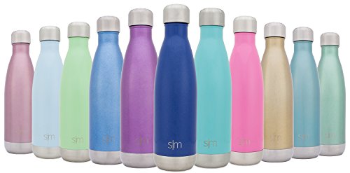 0858515006464 - SIMPLE MODERN 17OZ VACUMM INSULATED WAVE BOTTLE - DOUBLE WALLED STAINLESS STEEL WATER THERMOS CUP - COMPARE TO S'WELL, CONTIGO, YETI, HYDRO FLASK - COLA STYLE SPORTS TUMBLER - PACIFIC BLUE