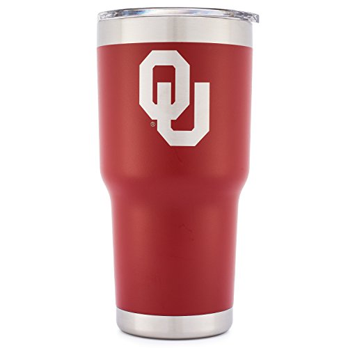 0858515006686 - SIMPLE MODERN UNIVERSITY OF OKLAHOMA VACUUM INSULATED TUMBLER - DOUBLE WALLED 18/8 STAINLESS STEEL MUG - OU LICENSED COLLEGE TAILGATING FLASK - 30OZ ALL-AMERICAN OU