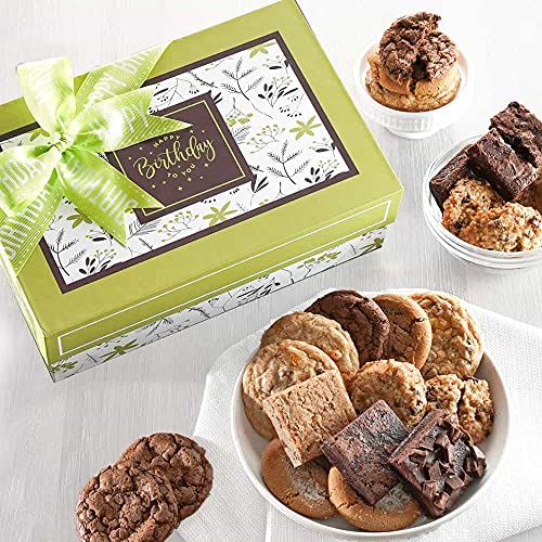 0858539005160 - BROADWAY BASKETEERS HAPPY BIRTHDAY GIFT BASKET OF FRESH BAKED ASSORTED BROWNIES AND COOKIES INDIVIDUALLY WRAPPED. PERFECT GIFT FOR HUSBAND, WIFE, MOM, DAD, HIM, HER. FREE PRIME SHIPPING. KOSHER