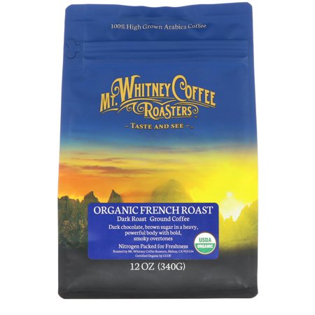 0858645004071 - MT. WHITNEY COFFEE ROASTERS: 12 OZ, USDA CERTIFIED ORGANIC FRENCH ROAST, DARK ROAST, GROUND COFFEE